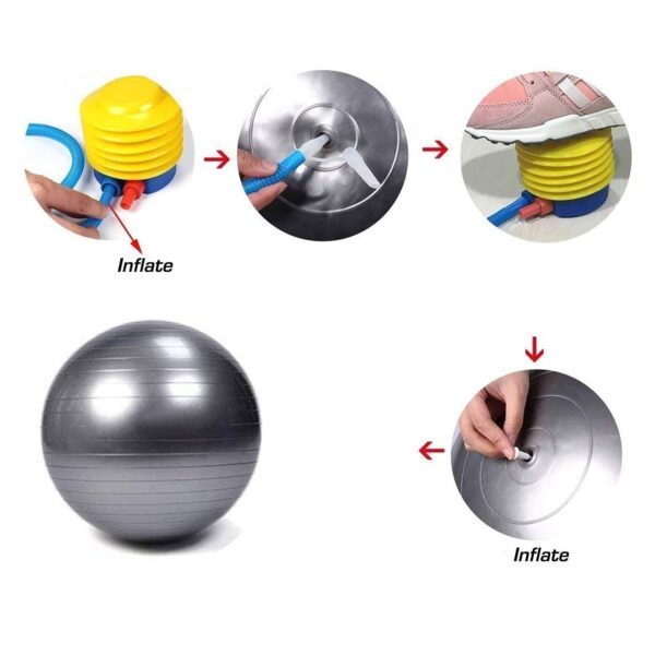 75cm Plain Yoga Ball with Pumper Multicolor - Citizen Sports - Image 5