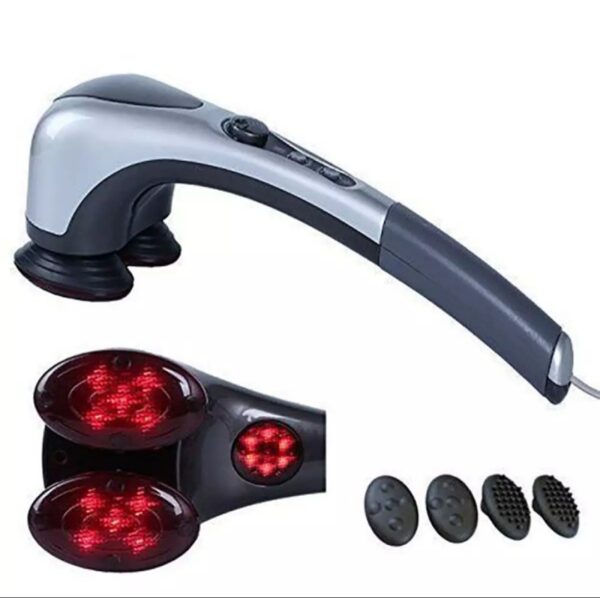 Double Head Full Body Massager Neck Back Leg Massage Machine Variable Speed Far Infrared Handheld Body Massager Hammer - Image 3