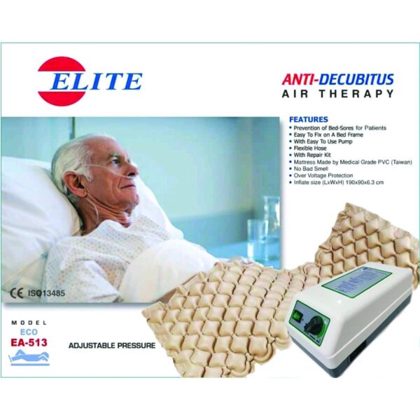 Elite Air Bubble Mattress with Adjustable Pump System for Bed sore Patients with Repair Kit - Bed Sore Prevention Kit Anti Decubitus air mattress