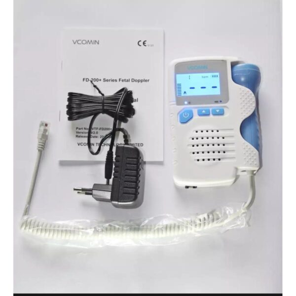 Fetal Doppler Baby Monitor (black and white) Display Portable Baby Heart Rate Monitor FD200D