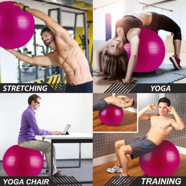 75cm Plain Yoga Ball with Pumper Multicolor - Citizen Sports - Image 6
